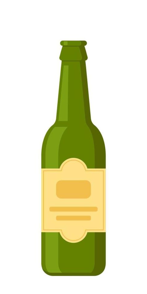 Green beer bottle on white background. Flat style vector illustration. Beer Bottles Art, Beer Bottle Illustration, Tamil Alphabets, Green Beer Bottles, Beer Drawing, Beer Bottle Art, Beer Cartoon, Bottle Vector, Bottle Illustration