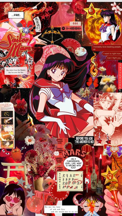 Sailor Mars💥 #mars #sailormars #sailormoon #anime #manga #tv #vibes #music #books #wallpaper #art #quotes #movies Mars Aesthetic, Sailor Moon Mars, Quirky Wallpaper, Mars Wallpaper, Books Wallpaper, Arte Sailor Moon, Sailor Moon Aesthetic, Sailor Moon Manga, Sailor Moon Wallpaper