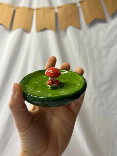 Pottery Trinket Tray, Mushroom Trinket Dish, Magic Workshop, Pottery Ring Dish, Pottery Ring, Ceramic Jewelry Dish, Handmade Ceramic Jewelry, Mushroom Dish, Unanswered Questions