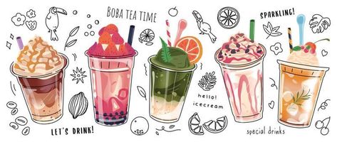 Bubble milk tea design collection,Pearl milk tea , Boba milk tea, Yummy drinks, coffees with doodle style banner, Vector illustration. 2876937 Vector Art at Vecteezy Milk Tea Design, Promotions Design, Milk Tea Boba, Advertisement Banner, Cute Banner, Pearl Milk Tea, Drink Illustration, Pearl Tea, Banner Art