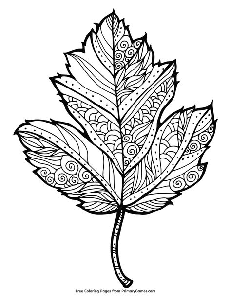 Free printable Fall coloring pages for use in your classroom or home from PrimaryGames. Karpet Perca, Fall Mandala, Leaf Pictures, Leaves Coloring, Fall Leaves Coloring Pages, Printable Leaves, Leaf Coloring Page, Autumn Leaf Color, Fall Coloring