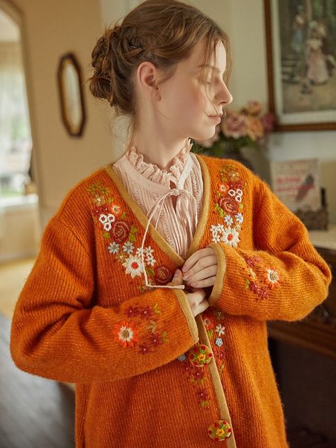 Fall Coquette Outfits, Manifest Clothes, Kenzie Fashion, Cottagecore Cardigan, Fairy Vintage, Mori Fashion, Fairy Clothes, Quirky Fashion, Vintage Inspired Outfits