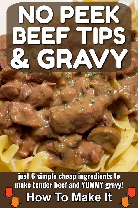 No peek beef tips and gravy crockpot recipe alternative plus the best beef tips and gravy easy dinner recipes for family with kids budget cheap meals for a family low budget struggle meals easy no mess dinner No Peek Beef Tips And Gravy, No Peek Beef Tips Crockpot, Leftover Filet Mignon Recipes, Beef Tips And Gravy Oven, Beef Tips Oven, No Peek Beef Tips Oven, Beef Tips And Gravy Stove Top, Struggle Recipes, Steak Tip Recipes