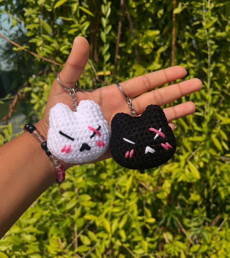 August D Bunnies ~♠️✨ Couple keychains💗 Shop via dm or link Crochet, crochet keychains, crochet gifting, hand made #crochet #crochetkeychain #crochetgifts #crochetgiftideas #handmadewithlove Crochet For Besties, Crochet Couples Gift, Crochet Bunny Keychain, Keychains Crochet, Couple Keychains, Crochet Keychains, Dad Keychain, Couples Keychains, Crochet Keychain