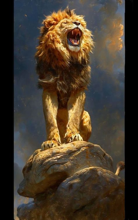 Oil Painting Animals Wildlife Art, Lion Digital Art, Lion Wallpapers, Tiger Spirit Animal, Lion Photography, Majestic Lion, Roaring Lion, Lion King Art, Lion Wallpaper