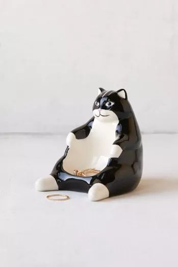 Cool Room Accessories, Cat Jewelry Holder, Cat Trinket Dish, Cat Room Decor, Cat Decorations, Image Zen, Cat Ring Holder, Clay Cat, Clay Inspo