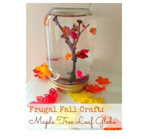 Diy Maple Tree Leaf, Fall Mason Jar Crafts, Fall Jars, Fall Crafts For Adults, Autumn Leaves Craft, Globe Crafts, Fall Mason Jars, Fun Fall Crafts, Easy Fall Crafts