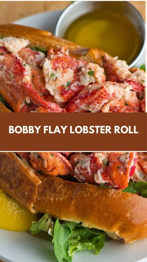 This delicious Bobby Flay-inspired lobster roll is a quick, creamy treat that brings the flavors of the seaside right to your table. Perfect for a light, fresh meal, it’s easy to make with just a few simple ingredients. Customize with crispy lettuce and a hint of spice for a perfect summer classic! Boston Lobster Roll, How To Make Lobster Rolls, Cooked Lobster Meat Recipes, Warm Lobster Roll Recipe, Lobster Roll Sliders, Lobster Rolls With Butter, Lobster Roll Recipe Best, Lobster Newburg Recipes, Lobster Rolls Recipe