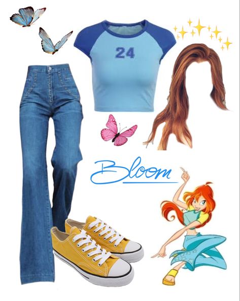 Cartoon Inspired Outfits, Winx Bloom, Outfits With Jeans, Collage Outfits, Outfit Polyvore, Girl Cartoon Characters, Bratz Inspired Outfits, Character Inspired Outfits, Disney Inspired Outfits