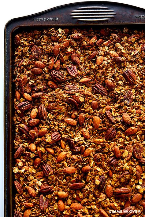 Spiced Granola, Gimme Some Oven, Granola Recipe, Chips And Salsa, Granola Recipes, Homemade Granola, Breakfast Treats, Vegan Breakfast, Polenta