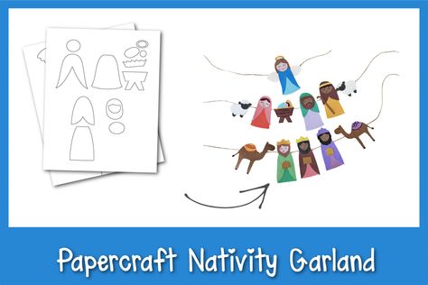 Are you looking to add a special homemade touch to your holiday decor this year? Today, we're showing you how easy it is to craft a beautiful papercraft Nativity garland from paper! Nativity Garland, Garland Template, Paper Nativity, The 3 Wise Men, Holiday Crafts Decorations, The Nativity Story, Country Christmas Decorations, Nativity Crafts, Easter Eggs Diy