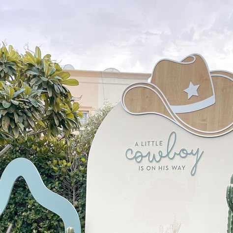 a little something on Instagram: "Yee-haw! A little cowboy is on the way🌵  #babyshower #cowboytheme #babyboy #rodeo #dubaibabyshower #sweetcart" A Cowboy Is On The Way, A Little Cowboy Is On The Way, Little Cowboy Baby Shower Ideas, Cowboy Baby Shower Ideas, Not My First Rodeo Baby Sprinkle, A Little Cowboy Is On His Way, Cowboy On The Way, Not Our First Rodeo Baby Shower Ideas, A Little Cowboy Is On His Way Decorations