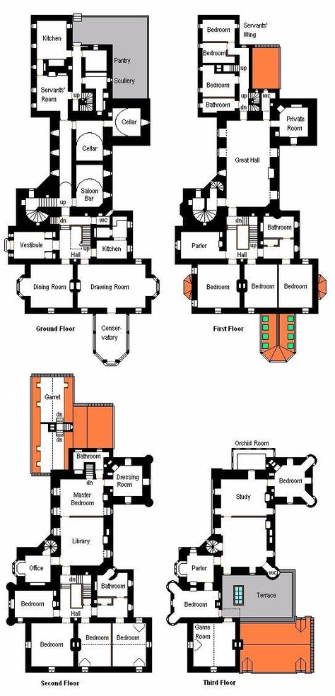 Floor Plans Scottish Castle Floor Plans, Dollhouse Floor Plans, Castle Floorplans, Castle House Modern, Castle Layout, Castle House Plans, Castle Floor Plan, Modern Castle, Minecraft Houses Blueprints