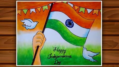 Indipendens Day Drawing, 15 August Independence Day Drawing Easy For Kids, 15 August Drawing For Kids, Independence Day Poster Making, 1947 Pakistan, 15 August Drawing, Independence Day Drawing Ideas, Independence Day Pictures, Drawing Pictures For Kids