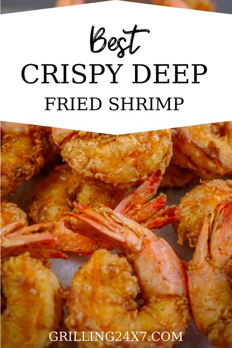 This crispy deep-fried shrimp recipe will have you feeling like a chef in no time and better than any restaurant fried shrimp around! Deep Fried Shrimp Batter, Asian Fried Shrimp, Deep Fried Shrimp Recipes, Colossal Shrimp Recipe, Churches Chicken, Fried Shrimp Batter, Southern Fried Shrimp, Deep Fry Chicken, Fried Shrimp Recipes Easy