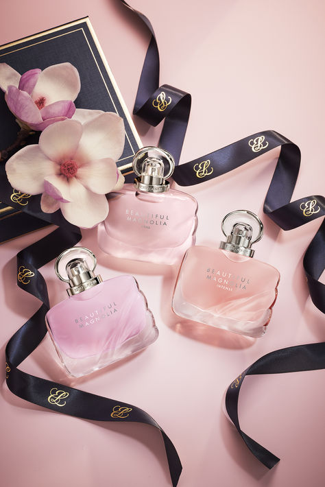 Three different Beautiful Magnolia fragrances, all from the iconic Estee Lauder. Classic, Intense and L'Eau Estee Lauder Beautiful Magnolia, Estee Lauder Perfume, Estee Lauder Beautiful, Romantic Notes, The Perfume, Perfume Scents, Scent Bottle, Perfume Brands, Fragrance Collection