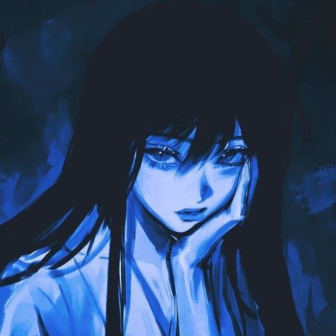 Anime Blue Hair, Blue Aesthetic Dark, Blue Avatar, Y2k Profile Picture, Dark Blue Hair, Blue Anime, Alam Yang Indah, Cute Profile Pictures, Profile Photo