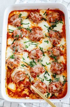 This Cheesy Keto Meatball Casserole is delicious and super filling with homemade meatballs topped with creamy ricotta cheese, mozzarella and parmesan for the perfect low carb meal your whole family will enjoy! Keto Recipes With Ricotta Cheese, Healthy Recipes With Ricotta Cheese, Ricotta Cheese Recipes Keto, Meals With Ricotta Cheese, Meatballs With Ricotta Cheese, Meatballs And Ricotta, Keto Meatball Casserole, Keto Meatballs, Cheesy Meatballs