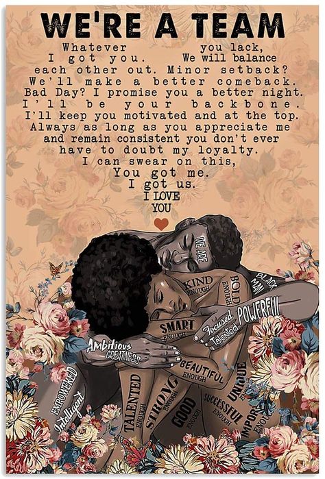 Couples Poster, Black Couple Art, Black Couple, Good Comebacks, We Are A Team, Vertical Poster, Black Love Art, Poster Poster, Black Love