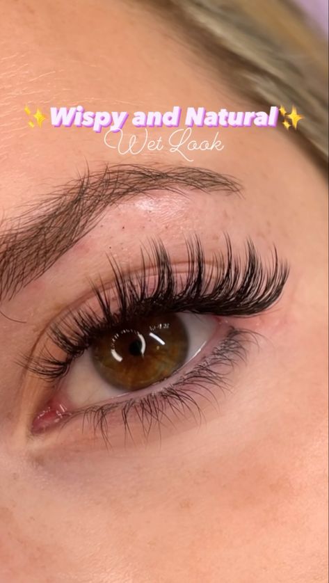 Tech Makeup, Wispy Set, Natural Fake Eyelashes, Lashes Fake Eyelashes, Wispy Eyelashes, Eyelash Tips, Lash Extensions Makeup, Wet Set, Eyelash Extensions Styles