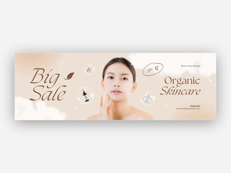 Aesthetic Minimalist Big Sale Skincare - Banner by nafastudio Skincare Banner Design, Skincare Banner, Minimalist Skincare, Big Sale, Facial Care, Banner Design, Social Media Post, Creative Professional, Skin Care