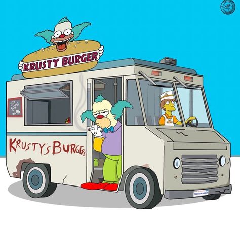 Krusty's Burgers, The Simpsons Krusty Burger, Simpsons Krusty, Burger Drawing, Krusty The Clown, Cartoon Pop, Notebook Doodles, Simpsons Characters, Marge Simpson, Simpsons Art