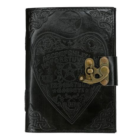 Buy Talking Board Leather Journal wholesale at competitive trade prices. No minimum order value. Black Leather Journal, Hocus Pocus Book, Book Of Spells, Rustic Paper, Spirit Board, Fantasy Lovers, Leather Books, Journal Paper, Personalized Books