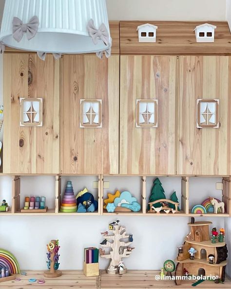 Ivar Toy Storage, Ivar Playroom, Ikea Ivar Kids Room, Ivar Kids Room, Farmhouse Kids Bedroom, Ikea Kids Bedroom, Ivar Regal, Toddler Room Organization, Childrens Bedroom Storage