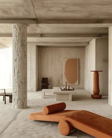 Rust Interior, Orange Energy, Mexican Architecture, Yoga Studio Design, Monochrome Interior, Modern Mexican, Minimalist Interior Style, Weekend House, 3d Studio