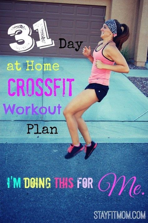 Starting January off with a bang with this 31 Day At Home CrossFit Workout Plan from StayFitMom.com! At Home Crossfit, Crossfit Workout Plan, Home Crossfit, Stay Fit Mom, Crossfit Workouts At Home, Crossfit At Home, Crossfit Workout, Crossfit Workouts, Diet Keto