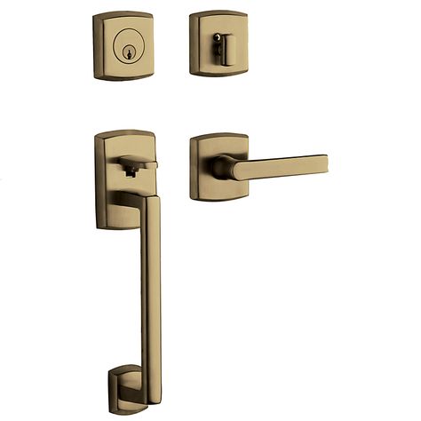 Soho Sectional Trim (85386.050) Front Door Handleset, Baldwin Door Hardware, Baldwin Hardware, Door Levers, Decorative Hardware, Satin Brass, The Ranch, Entry Doors, Left Handed