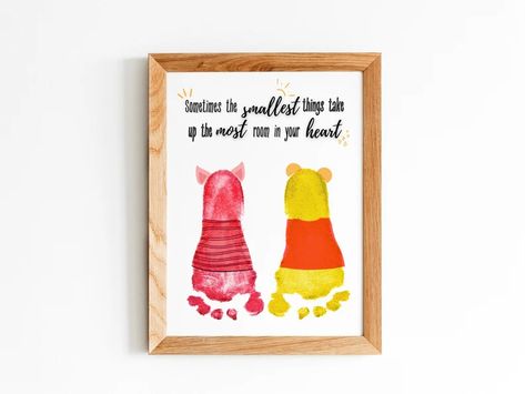 Love Quote Footprint / Handprint Craft Art / Footprint Memory - Etsy Footprint Crafts For Grandma, Grandmother Handprint Crafts, Handprint Art For Grandfather, Papa Handprint Gift, Feetprint Art, Diy Baby Footprint Art, Handprint Crafts For Grandma, Footprint Art For Grandparents, Footprint Crafts For Grandparents