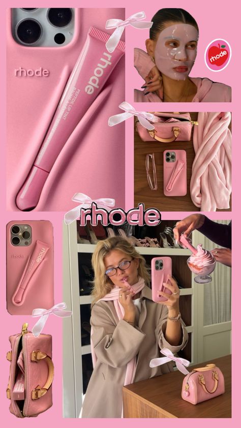 #rhodeskin #haileybieber #rhodelipcases #rhoderibbon #rhodeliptint Rhode Case Phone, Rhode Ribbon, Perfect Captions, Rhodes, Lip Tint, Pretty In Pink, Aesthetic Wallpapers, Ribbon, Lips