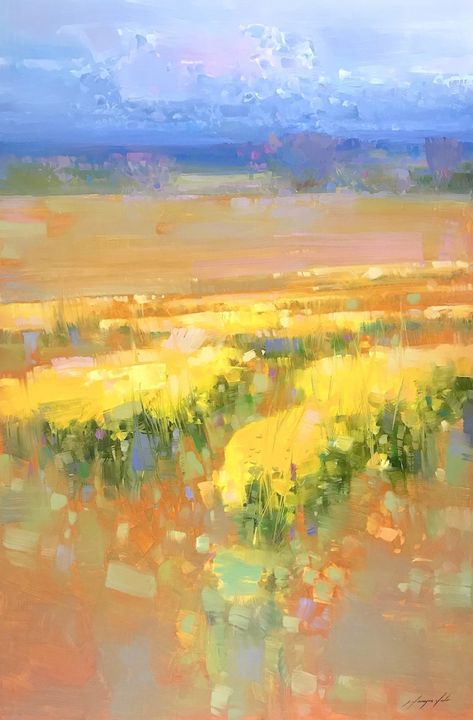 Artist: Vahe Yeremyan Work: Original Oil Painting, Handmade Artwork, One of a Kind Medium: Oil on Canvas Year: 2018 Style: Impressionism, Subject: Meadow Size: 45. Meadow Landscape, Meadow Painting, Countryside Paintings, 2018 Style, The Other Art Fair, Garden Painting, Handmade Artwork, Art Inspiration Painting, Contemporary Landscape