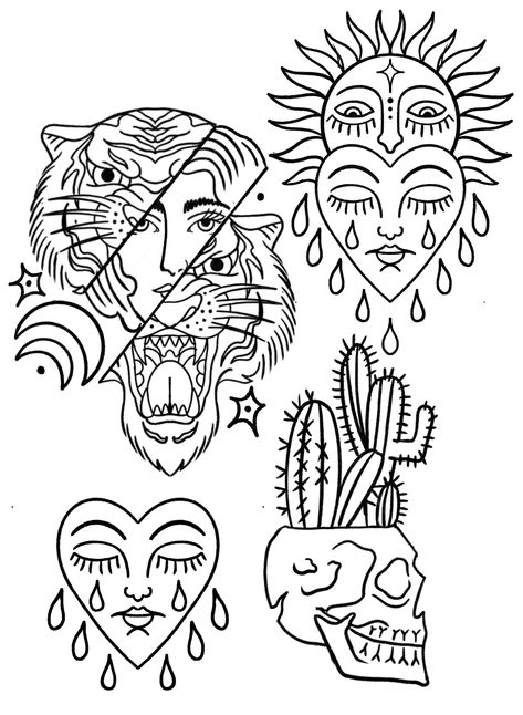 American Traditional Line Work, Fine Line American Traditional Tattoo, American Traditional Tattoo Flash Sheet, Small American Traditional Tattoo Flash, Tattoo Flash Art Traditional, Simple American Traditional Tattoo, Simple Traditional Tattoo, Traditional Tattoo Outline, Traditional Tattoo Stencils