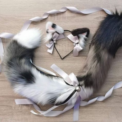 Wolf Ears And Tail, Wolf Ears, Calico Kitten, Grey Kitten, Platinum Grey, Animal Sketches, Animal Ears, Ear Headbands, Your Back