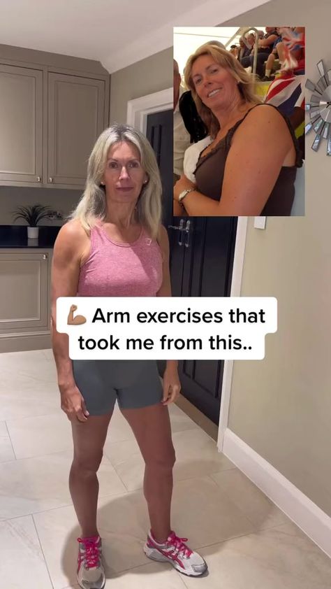 Petra Genco - Say goodbye to flabby arms and give these... Tone My Arms, Flabby Arm Workout, Arm Workout Women, Lose Arm Fat, Flabby Arms, Arm Exercises, Workout Without Gym, Bodyweight Workout Beginner, Beginner Workout