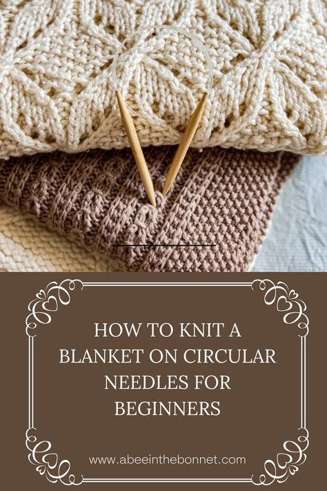 If you’re a new knitter, though, this might be your first large project. Maybe you’ve only ever knit with straight needles. If that’s the case, you’ll want to read this post for more information about how to knit a blanket with circular needles. It’s a much more comfortable approach that will save you wrist and arm pain down the line. Knitting In Round Patterns, How To Read A Knitting Pattern, How To Knit A Blanket With Needles, Knitting Circular Needles, Beginning Knitting Projects, Knitting A Blanket, First Knitting Project, Sweater Knitting Designs, Knit A Blanket