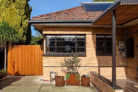 Bungalow Upcycle Project by Brave New Eco - Local Interior Design - Melbourne - The Local Project 60s Bungalow, Blonde Brick, 1960s House Renovation, Yellow Brick House, Yellow Brick Houses, House Exterior Makeover, Brick House Exterior Makeover, Brick Colour, 60s House