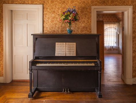 https://flic.kr/p/y2Sra9 | Francis Bacon Upright Piano | The Francis Bacon Piano Company traces its history back to 1789. Their pianos were known for their sturdy construction, good sound, and reasonable price. This large (54") upright piano resides in an old Owego, NY Victorian home. Uncle Vanya, Castle Doors, Old Pianos, Sound Installation, Living Room Den, Upright Piano, Afternoon Sun, Francis Bacon, Victorian Home