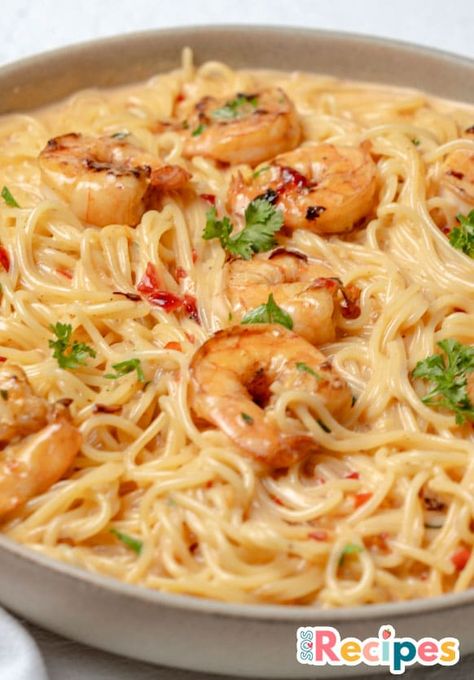 Bang Bang Shrimp Pasta - Sos Recipes Bang Bang Shrimp Pasta Recipe, Bang Bang Shrimp Pasta, Sos Recipe, Bang Bang Shrimp Recipe, Shrimp Pasta Recipe, Shrimp Spaghetti, Bang Bang Shrimp, Shrimp Pasta Recipes, Shrimp Dishes