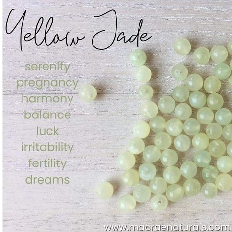 New Jade Crystal, Yellow Jade Crystal Meaning, Yellow Jade Crystal, Crystal Healing Chart, Jade Crystal, Crystals Healing Properties, Spiritual Crystals, Yellow Jade, Protection Crystals