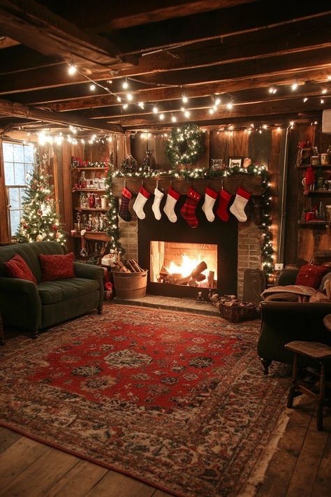 29 Vintage Christmas Decor Ideas to Bring Timeless Charm to Your Holiday 18 Old School Christmas Decorations, Vintage Sled Christmas Decor, Christmas Basement, Exposed Brick Living Room, Old Timey Christmas, Vintage Christmas Decor Ideas, Old Fashioned Christmas Decorations, Christmas Sled Decoration, Brick Living Room