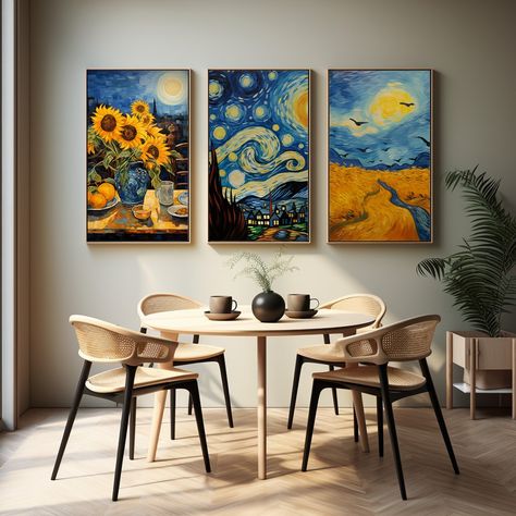 Wheat Field With Crows, Cafe Terrace At Night, Terrace At Night, Night Cafe, Cafe Terrace, Diy Abstract Canvas Art, Cafe Shop Design, The Starry Night, Wheat Field