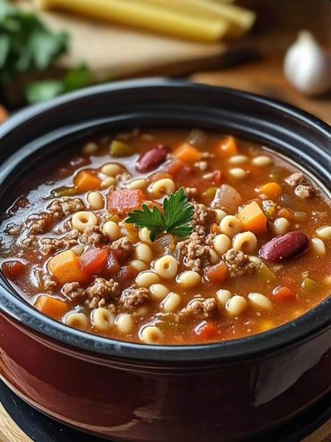 health meal, low carbs meals, keto meal Pasta And Fagioli Italian, Pasta Fagioli Recipe Crockpot, Crockpot Pasta Fagioli Soup, Pasta Fagioli Crockpot, Slow Cooker Pasta Fagioli, Chicken Fritters Recipe, Pasta Fagioli Recipe, Pasta Fagioli Soup, Sausage Balls Recipe