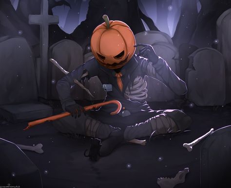 Lofi Halloween, Anime Skeleton, Pumpkin Wallpaper, Lo Fi, Pumpkin Head, An Anime, Homework, Hd Wallpaper, Skeleton