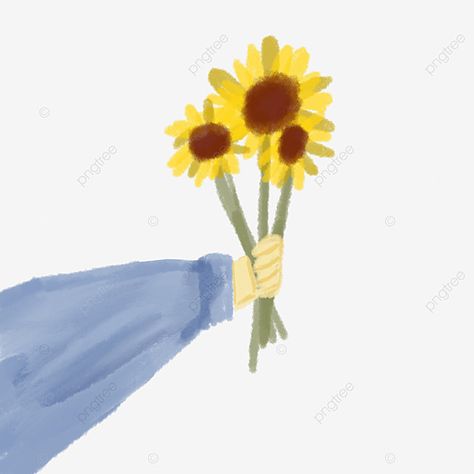 Flower Drawing Messenger Trend, Sun Flower Drawing Doodles, Sunflower Cute Drawing, Cute Drawings Flowers, Flower Cute Drawing, Giving Flowers Drawing, Cute Sunflower Drawing, Sunflower Drawing Aesthetic, Drawing Of Sunflower