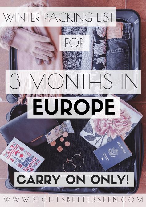 Pack For 3 Weeks, Packing List Europe, 3 Weeks In Europe, Europe Winter Packing, Winter Travel Packing, Europe Winter Travel, Cold Weather Travel, Europe Packing, Summer Packing Lists