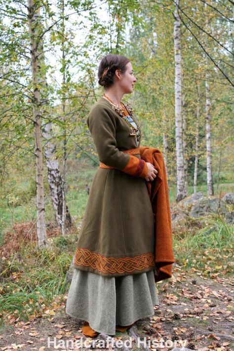 Apron Dress Pattern, Viking Apron Dress, Norse Clothing, Medieval Outfit, Viking Embroidery, Medieval Pattern, Viking Garb, Medieval Garb, Viking Dress