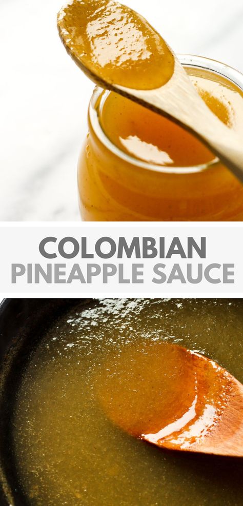 Colombian Pineapple Sauce Recipe Pineapple Sauce For Ham, Colombian Food Recipes, Colombian Hot Dog, Shrimp Meatballs, Sauce For Ham, South American Food, Columbian Recipes, Pollo Tropical, Colombian Dishes